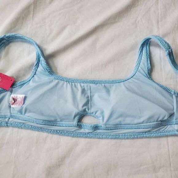 Xhileration light blue ribbed bikini top xl - Picture 6 of 10